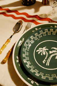 Dessert plate palm trees