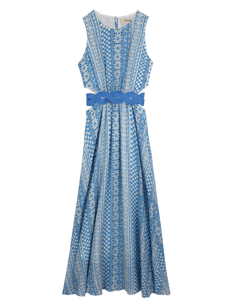 Printed long dress with cut-outs - Tresse Paris
