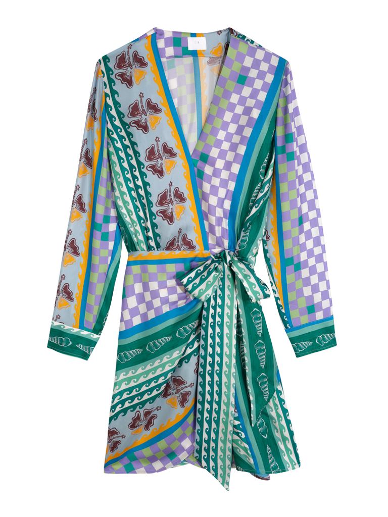 Printed silk wrap dress - Tresse Paris